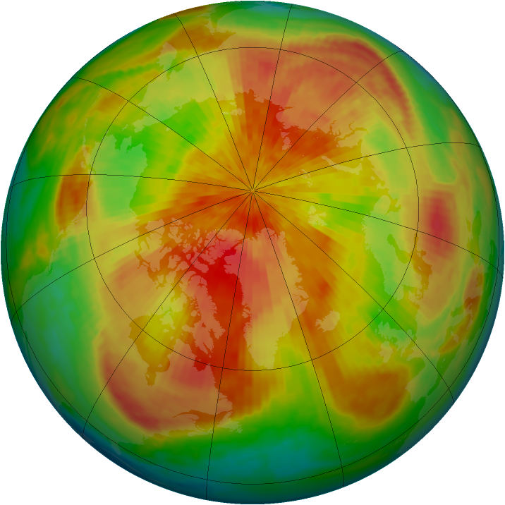 Arctic ozone map for 05 April 2002